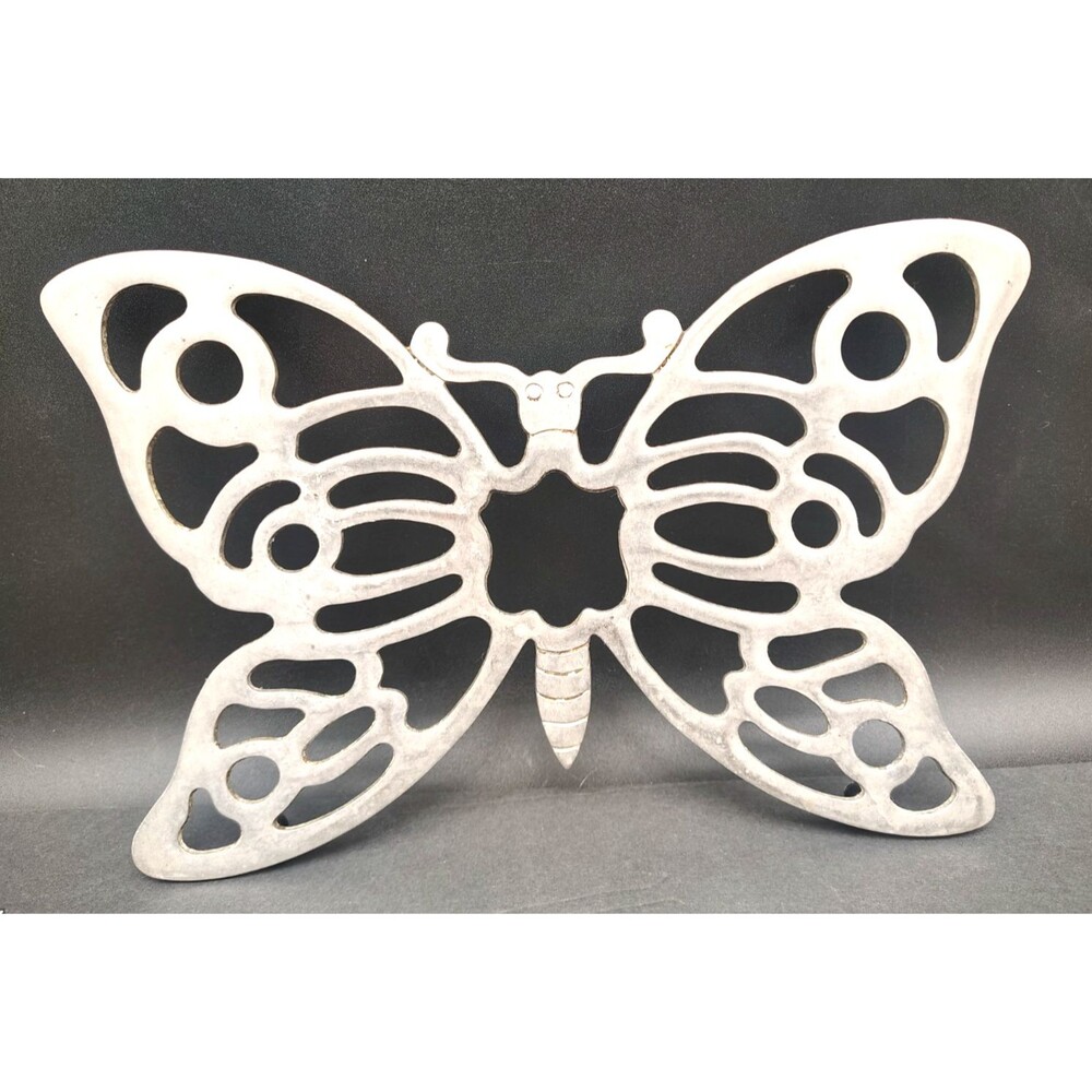 Vintage FB Rodgers Italy Butterfly Silver Plated Zinc Footed Trivet 11 x 7"